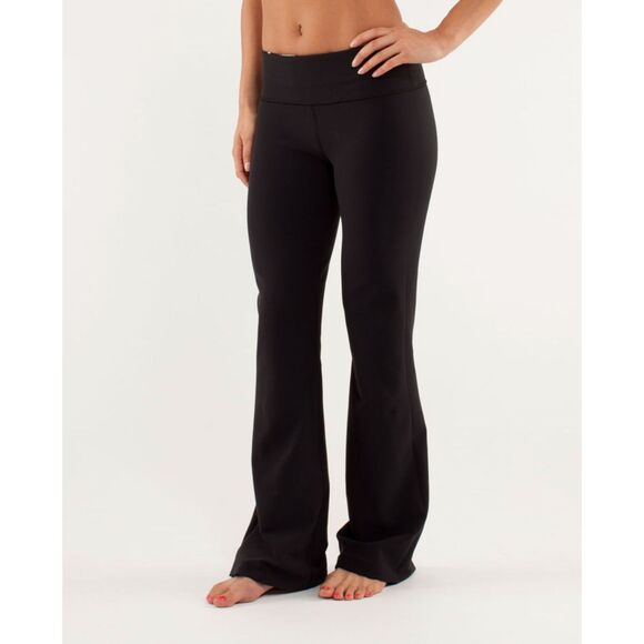 Lululemon Reversible Groove Flare Yoga Pants Slim Leg 6 Rare Prin Waisband Luon - Picture 8 of 14